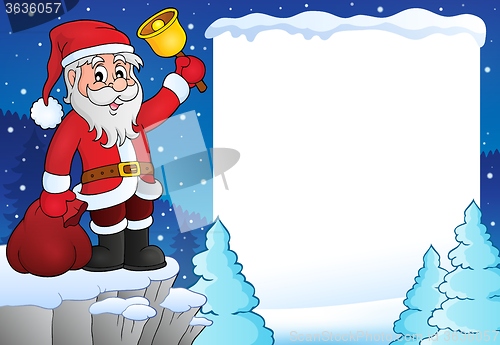 Image of Santa Claus with bell theme frame 3
