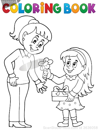 Image of Coloring book Mothers Day theme 1