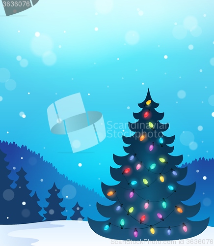 Image of Christmas tree silhouette topic 8