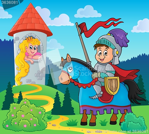 Image of Fairy tale theme knight and princess