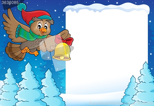 Image of Christmas owl theme frame 1