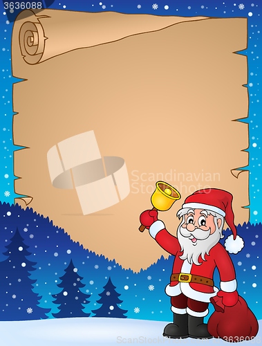 Image of Santa Claus with bell theme parchment 2