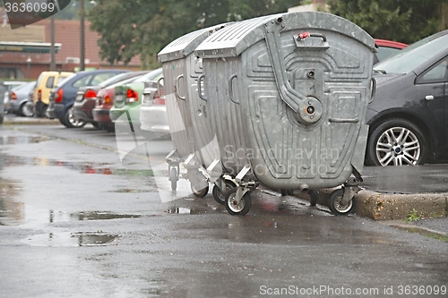 Image of Garbage Containers Full, Overflowing