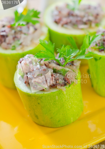 Image of marrow stuffed rice and meat