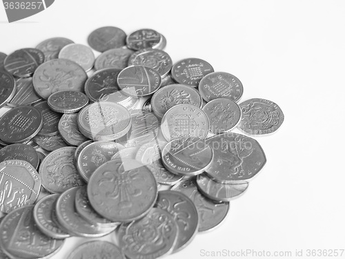 Image of Black and white Pound coins