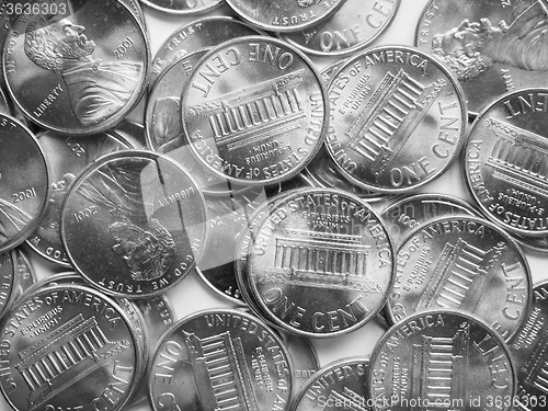 Image of Black and white Dollar coins background