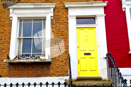 Image of notting hill  area  in  old suburban     wall door 