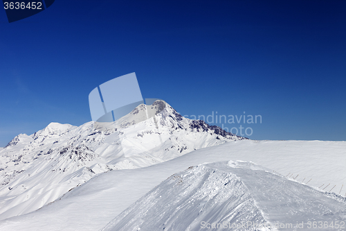 Image of Views of Mount Kazbek at nice sun day