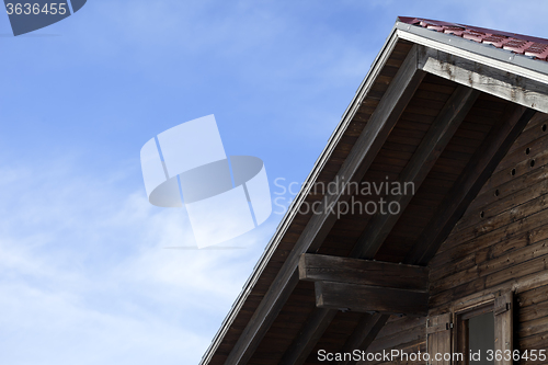 Image of Roof of old wooden hotel 