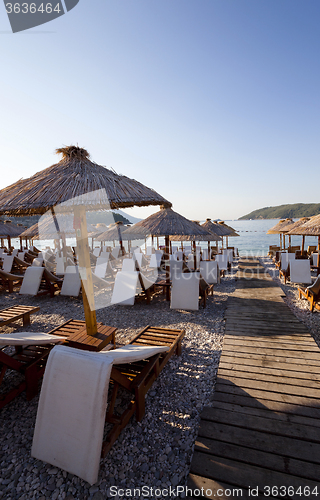 Image of umbrellas on a beach  