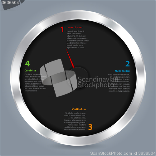 Image of Abstract infographic design with adjustable needle