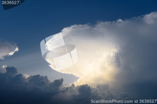 Image of Storm rises above in the sky