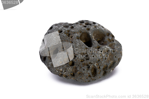 Image of Black strange rock isolated on white