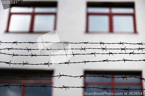 Image of Barbed wire and fence at the prison