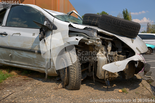 Image of Damaged car after the accident