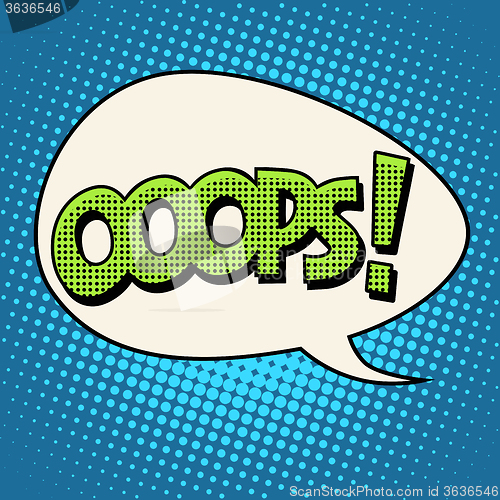 Image of oops comic text bubble