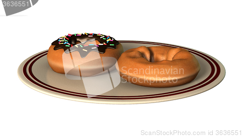 Image of Delicious Donuts on Plate