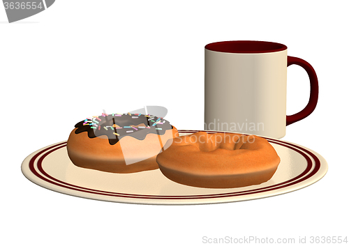 Image of Donuts and Cup of Coffee