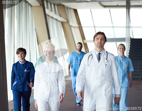 Image of doctors team walking