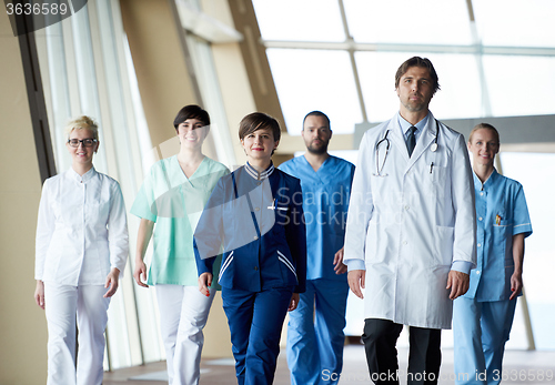 Image of doctors team walking