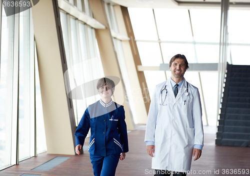 Image of doctors team walking
