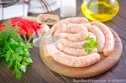 Image of raw sausages