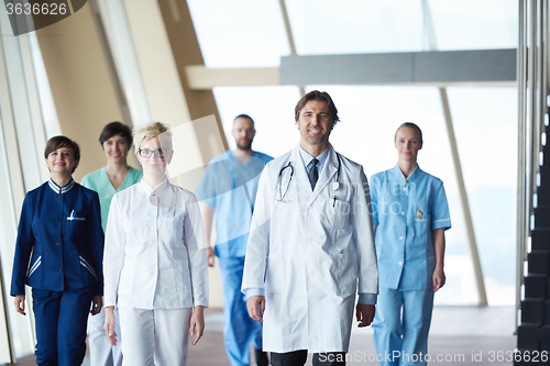 Image of doctors team walking