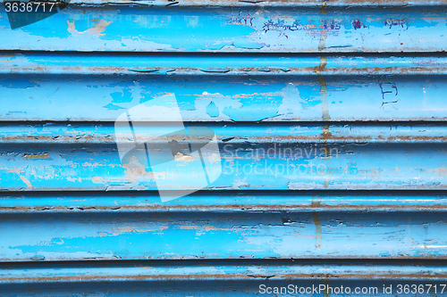 Image of blue abstract metal in englan london railing steel and backgroun