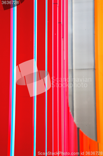 Image of blue red abstract metal in  railing  background