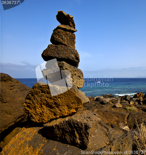 Image of rock spain landscape  stone sky cloud 