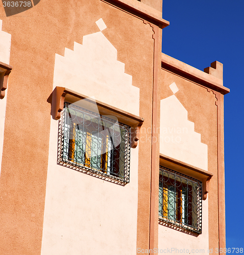 Image of  window in morocco africa and old construction wal brick histori