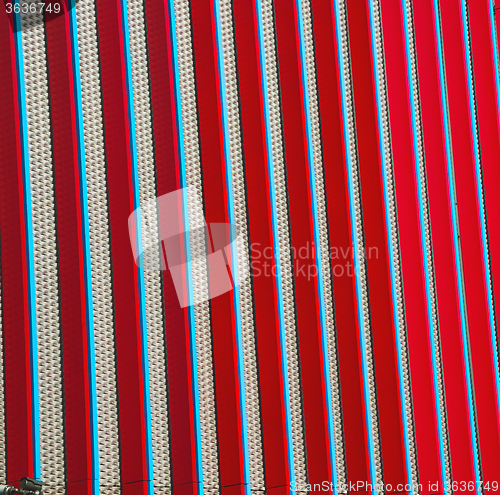 Image of blue red abstract metal in englan london railing steel and backg