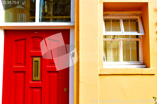 Image of notting hill  area  in england old antique     wall door 