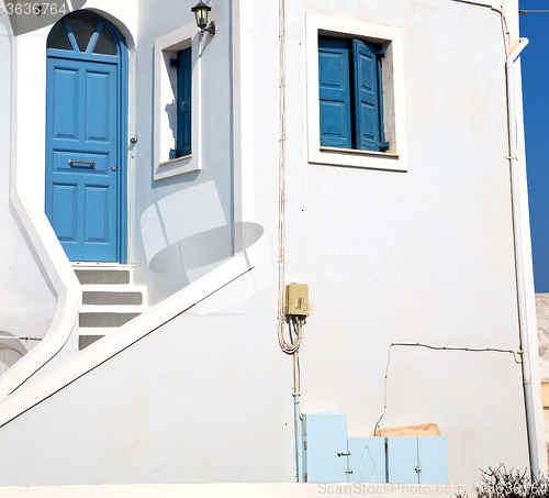 Image of house in santorini greece europe old construction white and blue