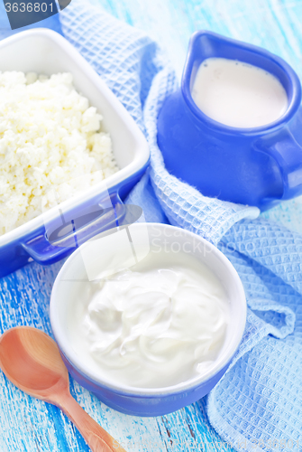 Image of cottage, milk and sour cream