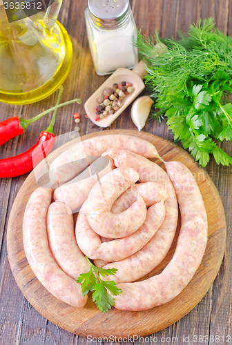 Image of raw sausages