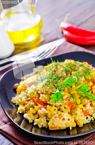 Image of rice with meat