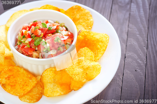 Image of nachos with salsa