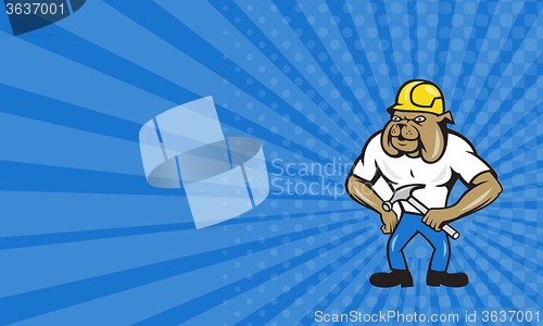 Image of Business card Bulldog Construction Worker Hammer