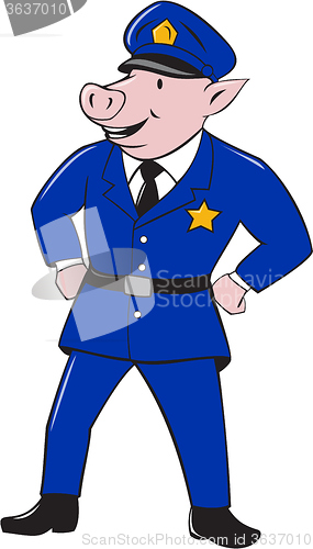 Image of Policeman Pig Sheriff Cartoon