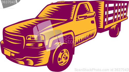 Image of Pick-up Truck Woodcut