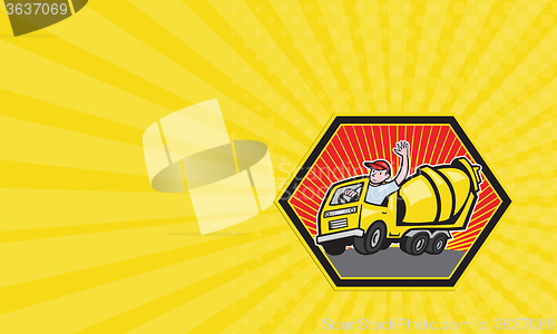 Image of Business card Construction Worker Driver Cement Mixer Truck