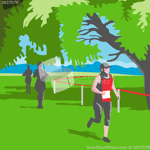 Image of Marathon Runner Running WPA