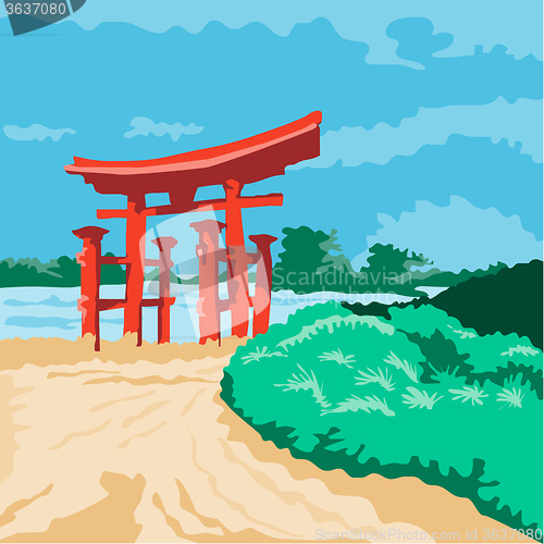 Image of Torii Japanese Gate WPA