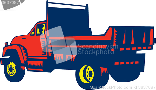 Image of Flatbed Truck Woodcut