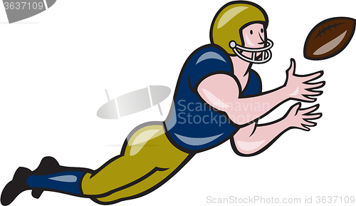 Image of American Football Receiver Catching Ball Cartoon