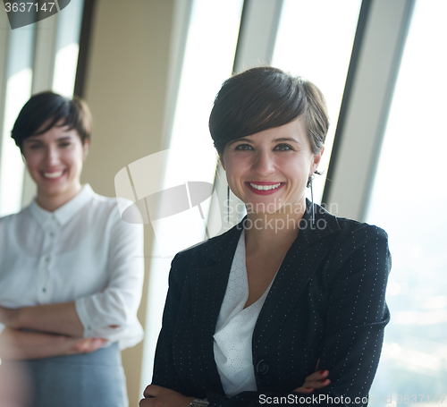 Image of business people group, females as team leaders