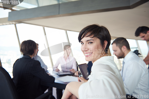 Image of business woman on meeting