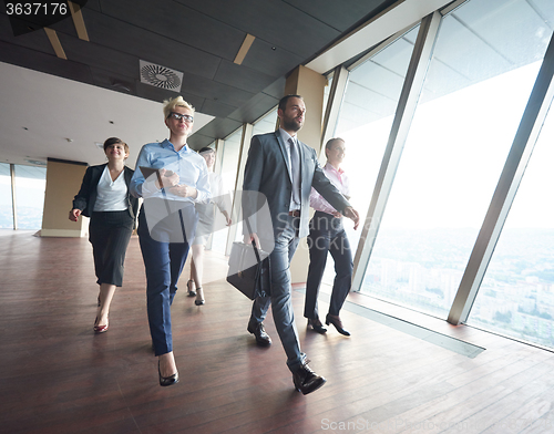 Image of business people group walking