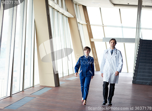 Image of doctors team walking